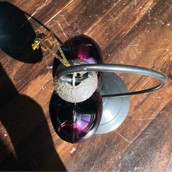 German Kugel Hand-blown Art Glass Red/Burgandy Heart Vintage ornament crackle - Picture 12 of 16